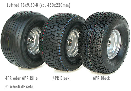 Luftrad Reifen 460x220mm 18x9.50-8 Schneefräse