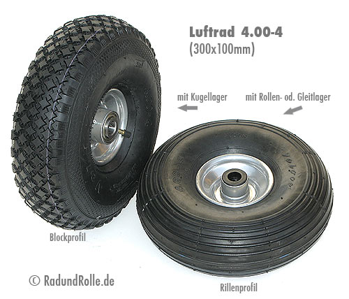 Laufrad Bollerwagen 260x85mm 3.00-4 Reifen
