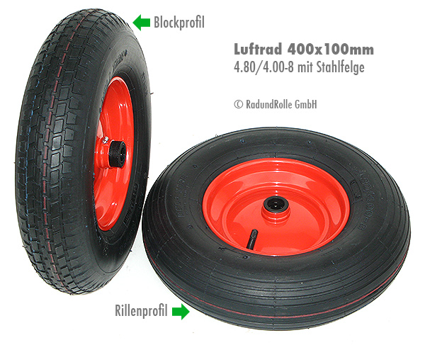Eurotools Schubkarrenrad Metall Rad Reifen 3.5-8 bis 80kg 