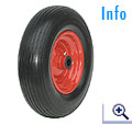 Rad mit PU-Schaum-Reifen 320x80mm mit Rillenprofil auf Staklfelge, Gleitlager, Rollenlager, Kugellager